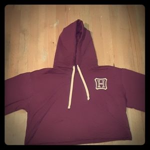 Burgundy Harry Potter Hoodied Crop Top XL